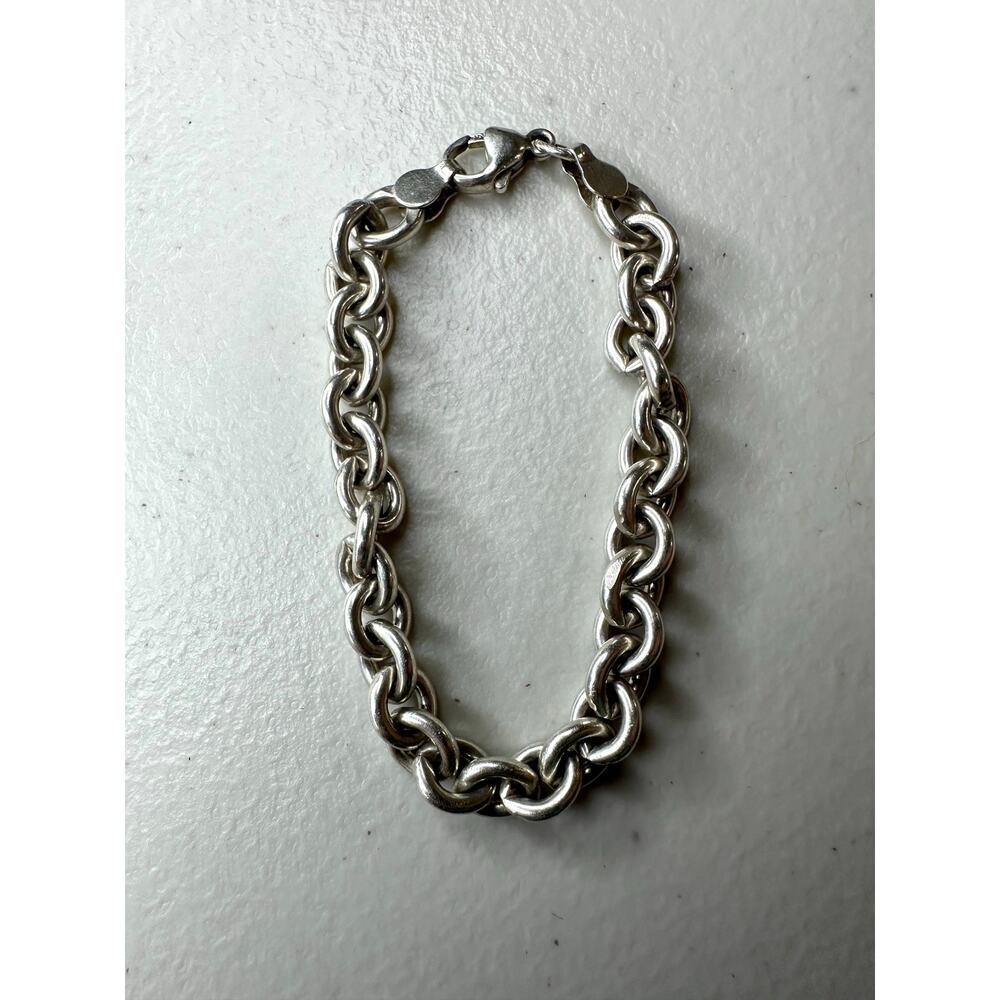 Chunky 925 Sterling Silver Rolo Belcher Link Chain Bracelet Heavy 24g